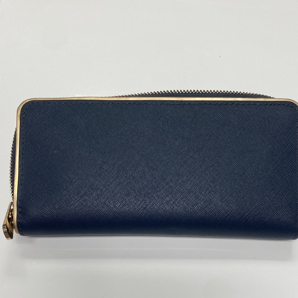 Michael Kors Dark Blue Wallet with Gold Details - Picture 6 of 9